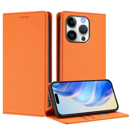 For iPhone 16 Pro Wallet Case RFID Blocking Litchi Texture Leather Mobile Cover