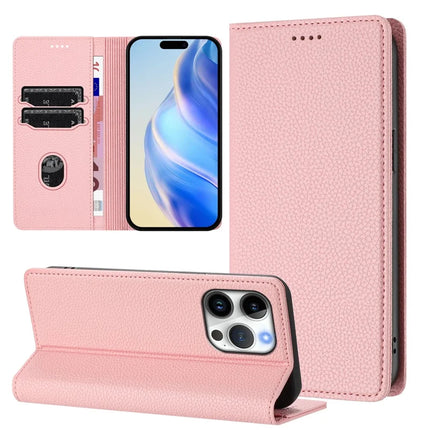 For iPhone 16 Pro Wallet Case RFID Blocking Litchi Texture Leather Mobile Cover