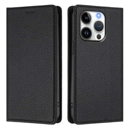 For iPhone 16 Pro Wallet Case RFID Blocking Litchi Texture Leather Mobile Cover