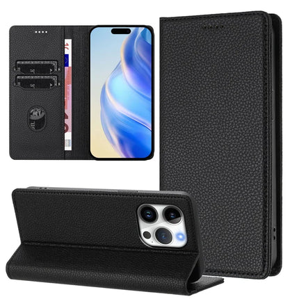 For iPhone 16 Pro Wallet Case RFID Blocking Litchi Texture Leather Mobile Cover