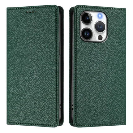 For iPhone 16 Pro Wallet Case RFID Blocking Litchi Texture Leather Mobile Cover