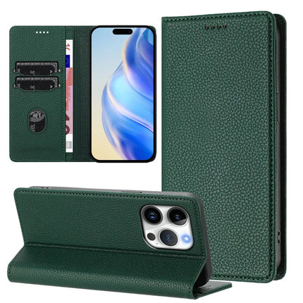 For iPhone 16 Pro Wallet Case RFID Blocking Litchi Texture Leather Mobile Cover