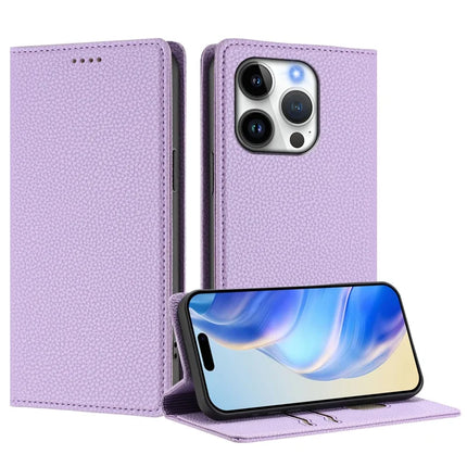 For iPhone 16 Pro Wallet Case RFID Blocking Litchi Texture Leather Mobile Cover