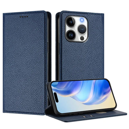 For iPhone 16 Pro Wallet Case RFID Blocking Litchi Texture Leather Mobile Cover