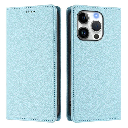 For iPhone 16 Pro Wallet Case RFID Blocking Litchi Texture Leather Mobile Cover