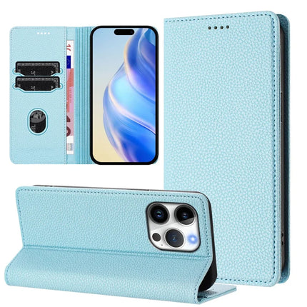 For iPhone 16 Pro Wallet Case RFID Blocking Litchi Texture Leather Mobile Cover
