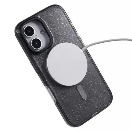 KIGC For iPhone 16 Case Compatible with MagSafe Epoxy Design Kickstand TPU+PC Phone Back Cover
