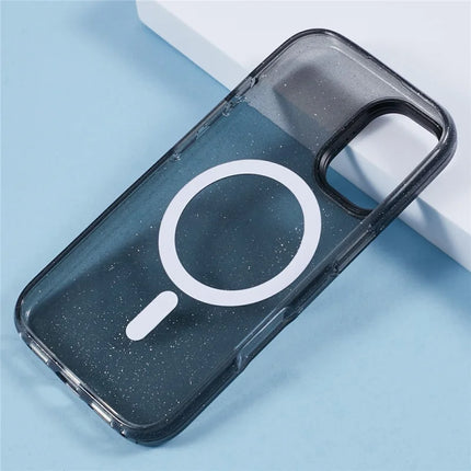 KIGC For iPhone 16 Case Compatible with MagSafe Epoxy Design Kickstand TPU+PC Phone Back Cover
