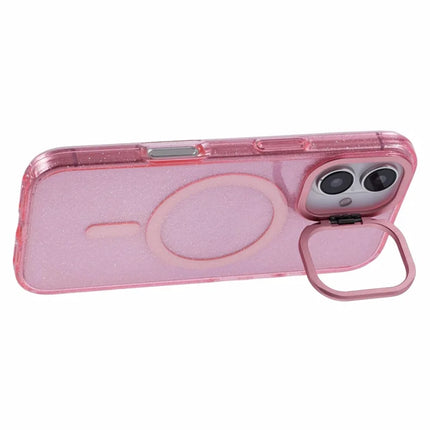 KIGC For iPhone 16 Case Compatible with MagSafe Epoxy Design Kickstand TPU+PC Phone Back Cover