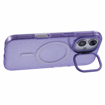 KIGC For iPhone 16 Case Compatible with MagSafe Epoxy Design Kickstand TPU+PC Phone Back Cover