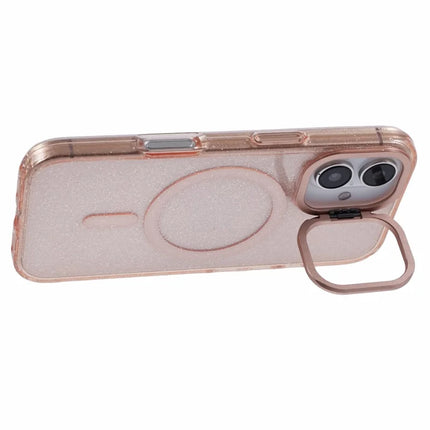 KIGC For iPhone 16 Case Compatible with MagSafe Epoxy Design Kickstand TPU+PC Phone Back Cover