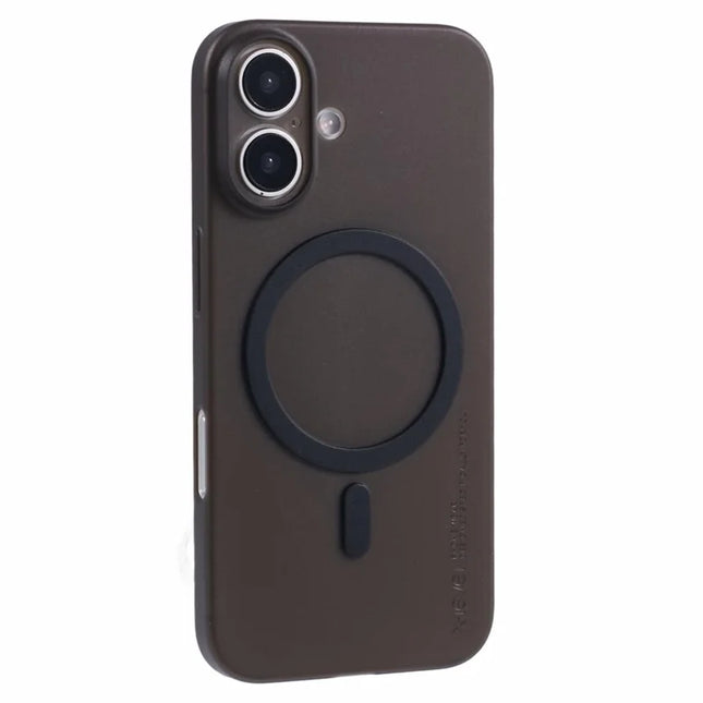 X-LEVEL For iPhone 16 Case Compatible with MagSafe Hard PP Matte Phone Cover 0.18mm Ultra Thin - Transparent Black