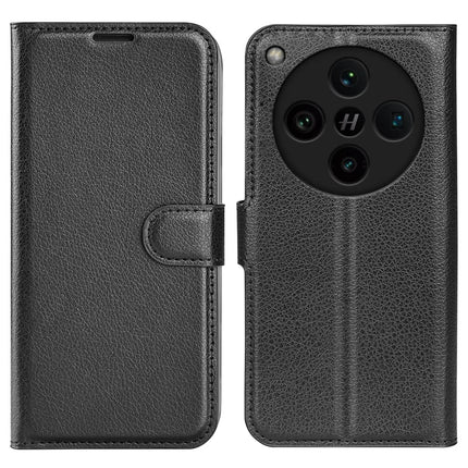 For Oppo Find X8 Pro 5G Case Litchi Texture Shockproof Leather Wallet Phone Cover - Black