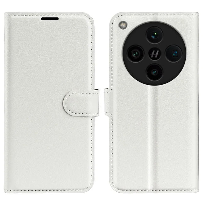 For Oppo Find X8 Pro 5G Case Litchi Texture Shockproof Leather Wallet Phone Cover - White