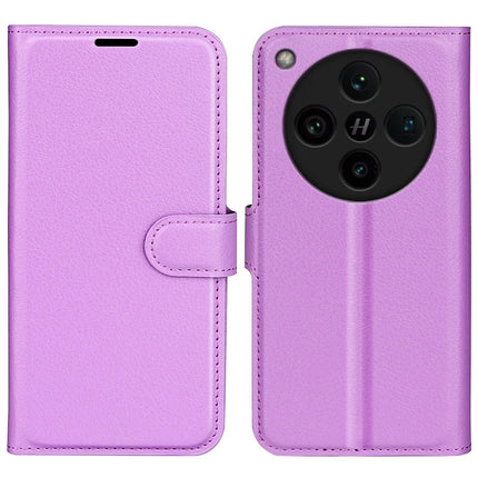 For Oppo Find X8 Pro 5G Case Litchi Texture Shockproof Leather Wallet Phone Cover - Purple