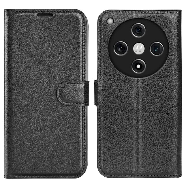 For Oppo Find X8 5G Case Litchi Texture Shockproof Leather Wallet Phone Cover - Black