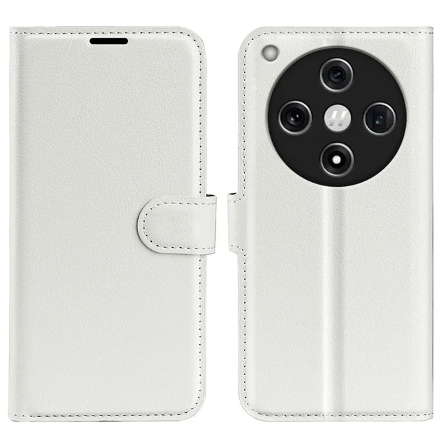 For Oppo Find X8 5G Case Litchi Texture Shockproof Leather Wallet Phone Cover - White