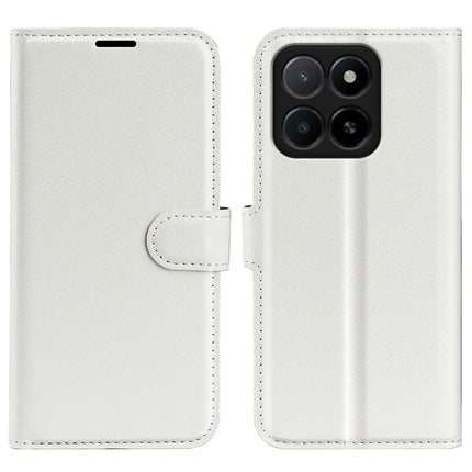 For Honor X5b Case Litchi Texture Shockproof Leather Wallet Phone Cover - White