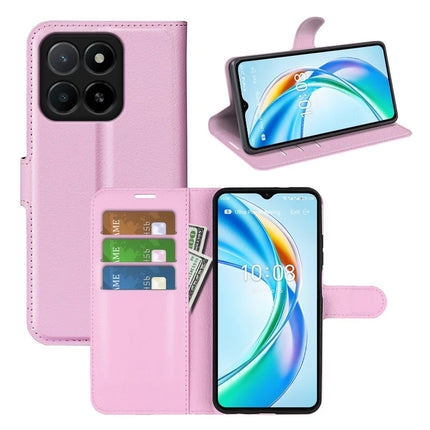 For Honor X5b Case Litchi Texture Shockproof Leather Wallet Phone Cover