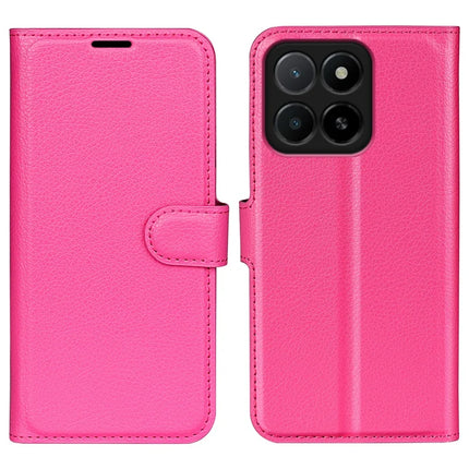For Honor X5b Case Litchi Texture Shockproof Leather Wallet Phone Cover - Rose