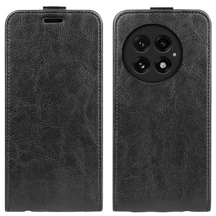 For OnePlus 13 Case with Card Slots Vertical Flip Leather Phone Cover - Black