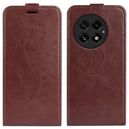 For OnePlus 13 Case with Card Slots Vertical Flip Leather Phone Cover - Brown