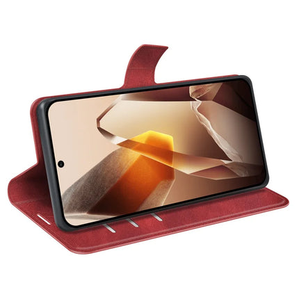 For OnePlus 13 Stand Case Anti-Scratch Calf Texture Leather Phone Cover