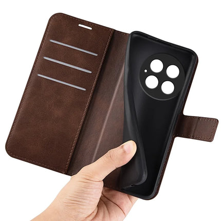 For OnePlus 13 Stand Case Anti-Scratch Calf Texture Leather Phone Cover