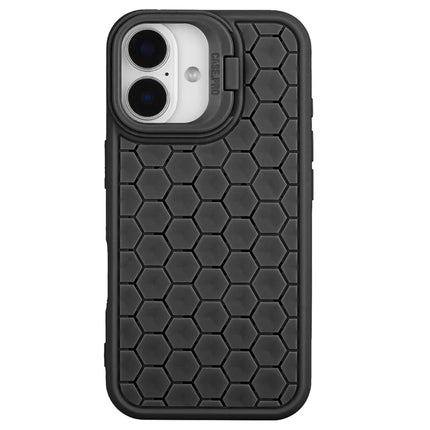 For iPhone 16 Case Kickstand Heat Dissipation TPU Phone Cover - Black