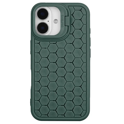 For iPhone 16 Plus Case Kickstand Heat Dissipation TPU Phone Cover - Army Green