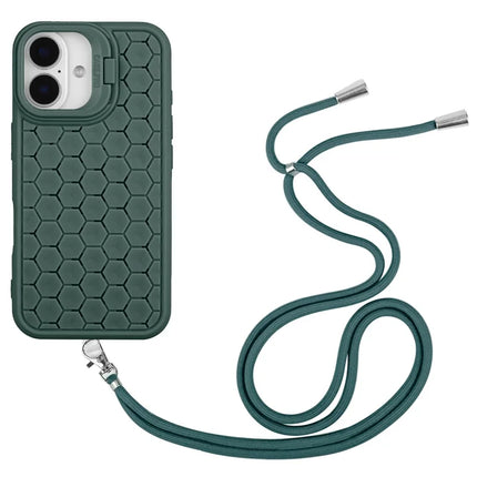 For iPhone 16 Plus TPU Case Kickstand Heat Dissipation Phone Cover with Lanyard