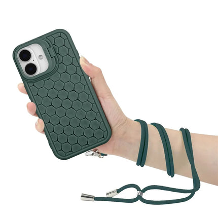 For iPhone 16 Plus TPU Case Kickstand Heat Dissipation Phone Cover with Lanyard