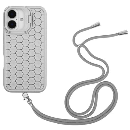 For iPhone 16 Plus TPU Case Kickstand Heat Dissipation Phone Cover with Lanyard