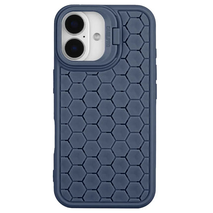 For iPhone 16 Case Compatible with MagSafe Kickstand Heat Dissipation TPU Phone Cover - Dark Blue