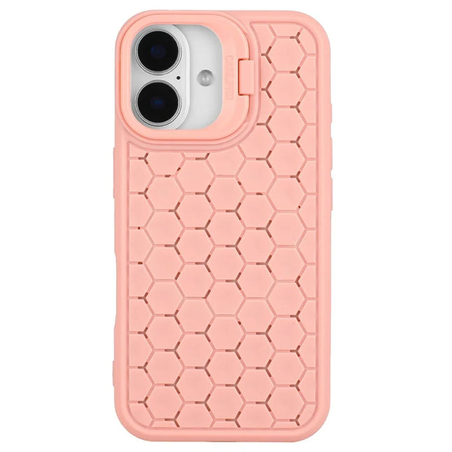 For iPhone 16 Plus Case Compatible with MagSafe Kickstand Heat Dissipation TPU Phone Cover - Pink