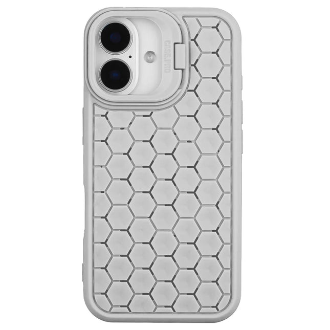 For iPhone 16 Plus Case Compatible with MagSafe Kickstand Heat Dissipation TPU Phone Cover - Grey