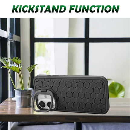 For iPhone 16 Plus Case Compatible with MagSafe Kickstand Heat Dissipation TPU Phone Cover