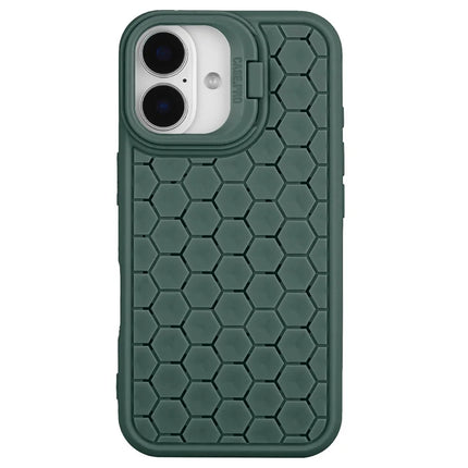 For iPhone 16 Plus Case Compatible with MagSafe Kickstand Heat Dissipation TPU Phone Cover - Army Green