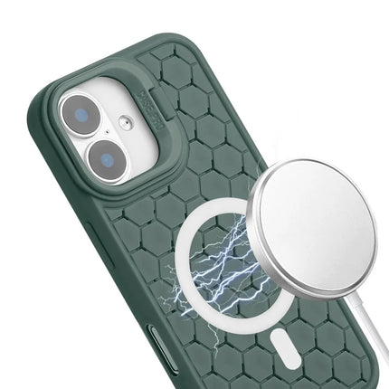 For iPhone 16 Plus Case Compatible with MagSafe Kickstand Heat Dissipation TPU Phone Cover