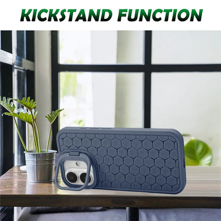For iPhone 16 Plus Case Compatible with MagSafe Kickstand Heat Dissipation TPU Phone Cover