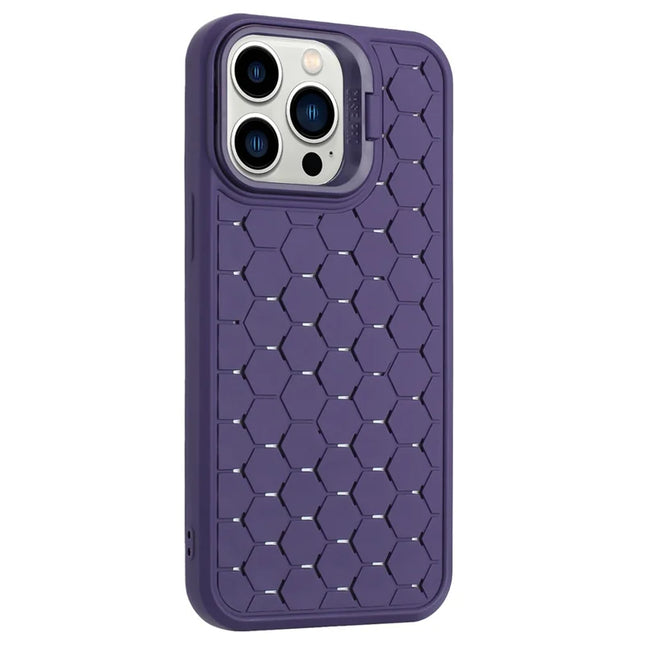 For iPhone 16 Pro Max Case Compatible with MagSafe Kickstand Heat Dissipation TPU Phone Cover - Purple