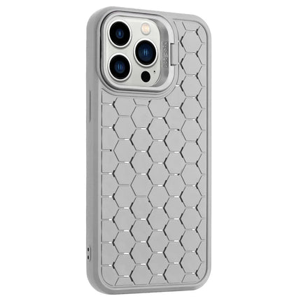 For iPhone 16 Pro Max Case Compatible with MagSafe Kickstand Heat Dissipation TPU Phone Cover - Grey