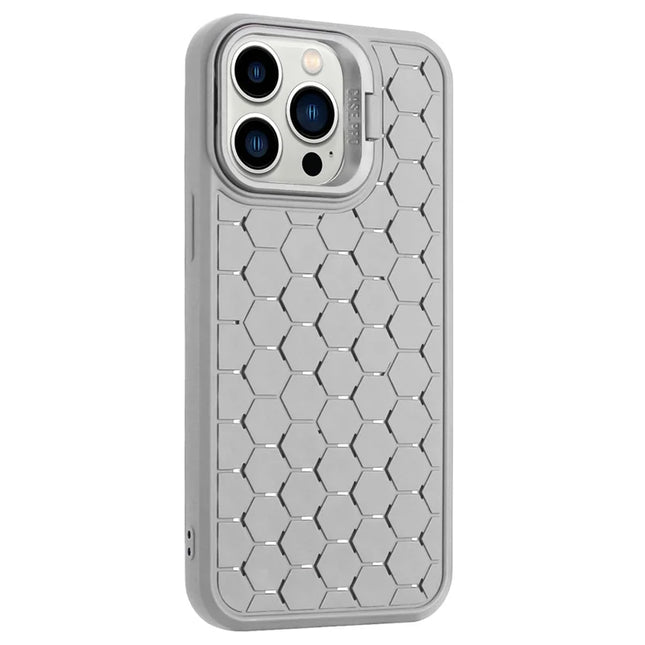 For iPhone 16 Pro Max Case Compatible with MagSafe Kickstand Heat Dissipation TPU Phone Cover - Grey