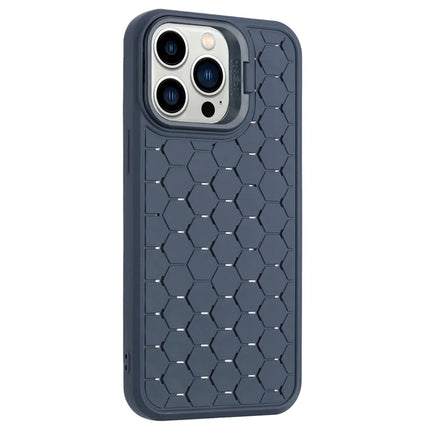 For iPhone 16 Pro Max Case Compatible with MagSafe Kickstand Heat Dissipation TPU Phone Cover - Dark Blue