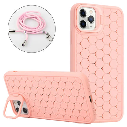 For iPhone 16 Pro Max Case Compatible with MagSafe Kickstand Heat Dissipation TPU Phone Cover with Lanyard - Pink