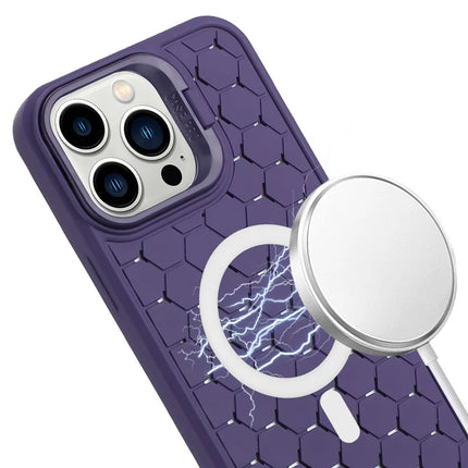 For iPhone 16 Pro Max Case Compatible with MagSafe Kickstand Heat Dissipation TPU Phone Cover with Lanyard