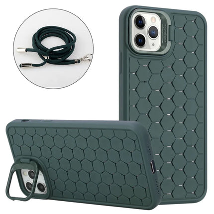 For iPhone 16 Pro Max Case Compatible with MagSafe Kickstand Heat Dissipation TPU Phone Cover with Lanyard - Army Green
