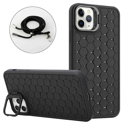 For iPhone 16 Pro Max Case Compatible with MagSafe Kickstand Heat Dissipation TPU Phone Cover with Lanyard - Black