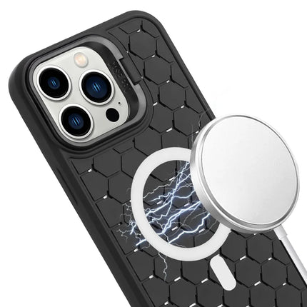 For iPhone 16 Pro Max Case Compatible with MagSafe Kickstand Heat Dissipation TPU Phone Cover with Lanyard
