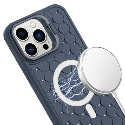 For iPhone 16 Pro Max Case Compatible with MagSafe Kickstand Heat Dissipation TPU Phone Cover with Lanyard